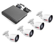 Комплект аналогового видеонаблюдения (видеорегистратор без жесткого диска + 4 камеры)